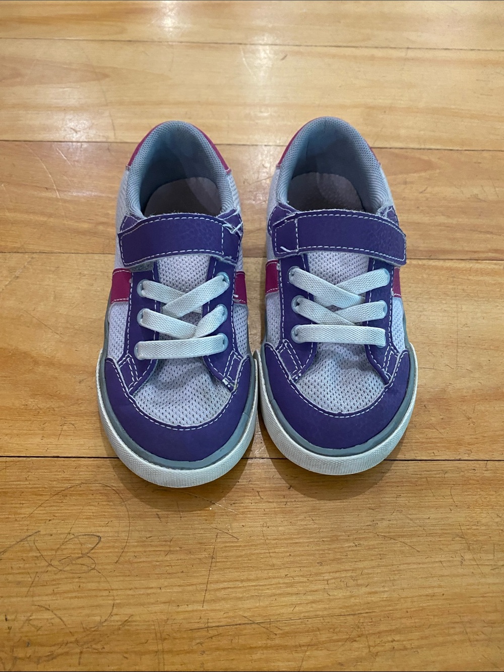 See Kai Run Girls Purple and Pink Sneakers with Hook-and-Loop Strap